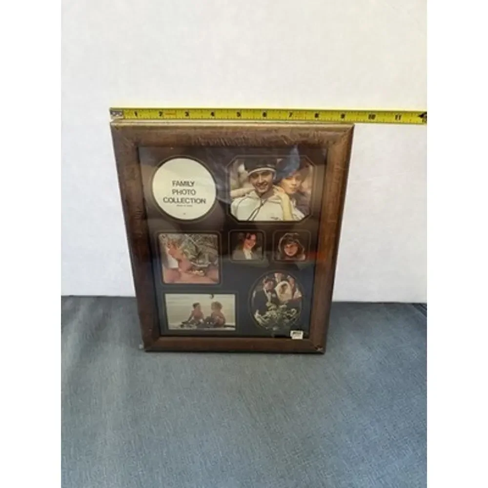 Vintage Collage Picture Frame Wood 7 Hole Albert & Price 1985 NOS